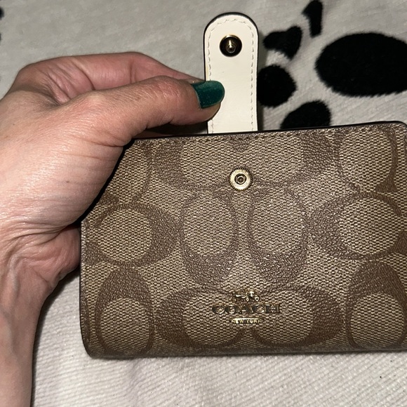 Coach Brown and tan coated canvas with white and brown leather accents Wallet - Picture 7 of 14
